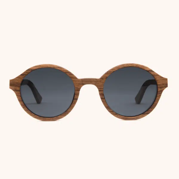 Arishima Round Rosewood Wooden Sunglasses