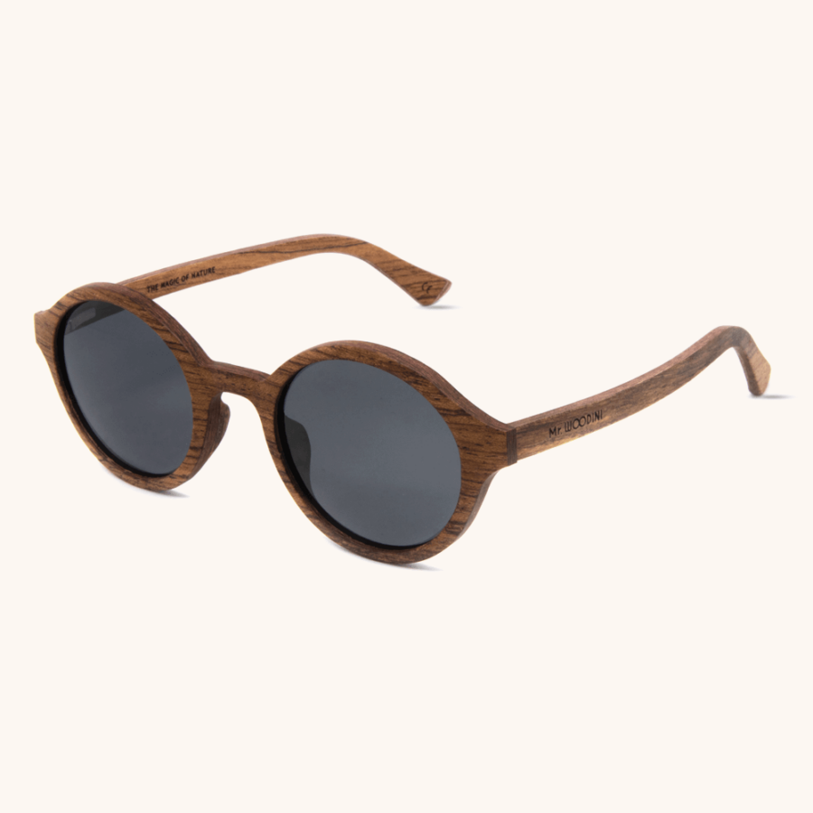 Arishima Round Rosewood Wooden Sunglasses