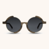 Madness round Swiss Walnut wooden sunglasses