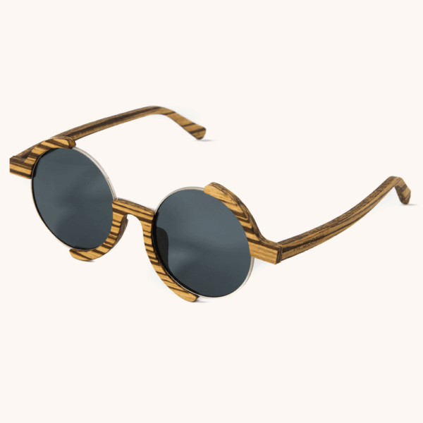 Madness round ZebraWood wooden sunglasses