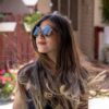 Madness round Swiss Walnut wooden sunglasses