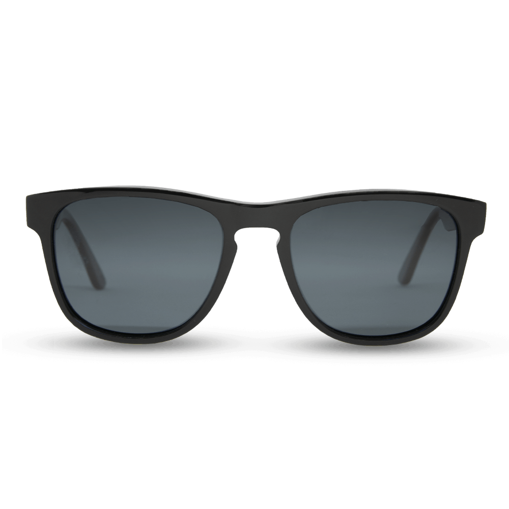 Schwarz - Black acetate temple + Ebony inlay sunglasses - Mr. woodini