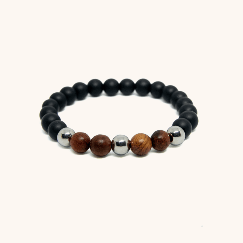 Berlin - Black Onyx and Rosewood Beaded Bracelet