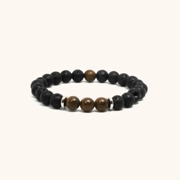 Burn - Rosewood and Lava Stone Beaded Bracelet