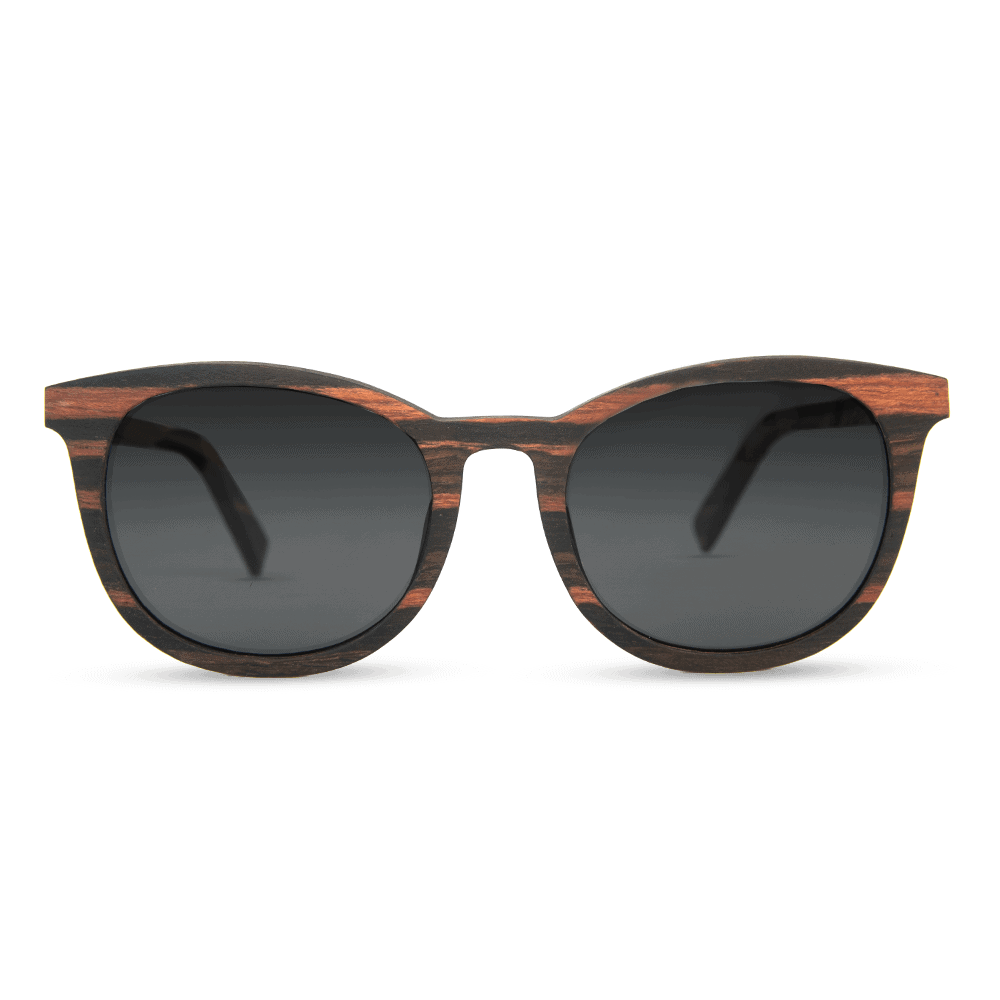 Wooden Sunglasses - Ebony Wood with grey polorized lens - Mr. Woodini