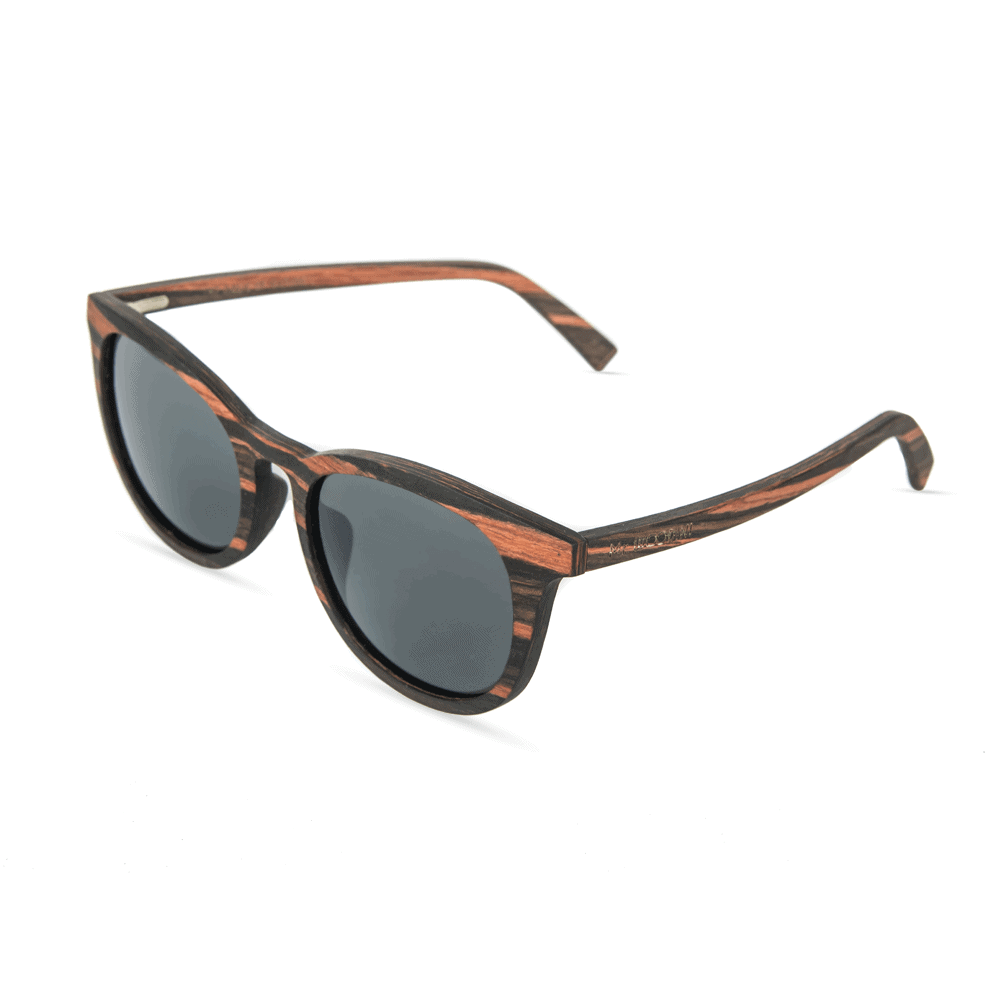 Wooden Sunglasses - Ebony Wood with grey polorized lens - Mr. Woodini