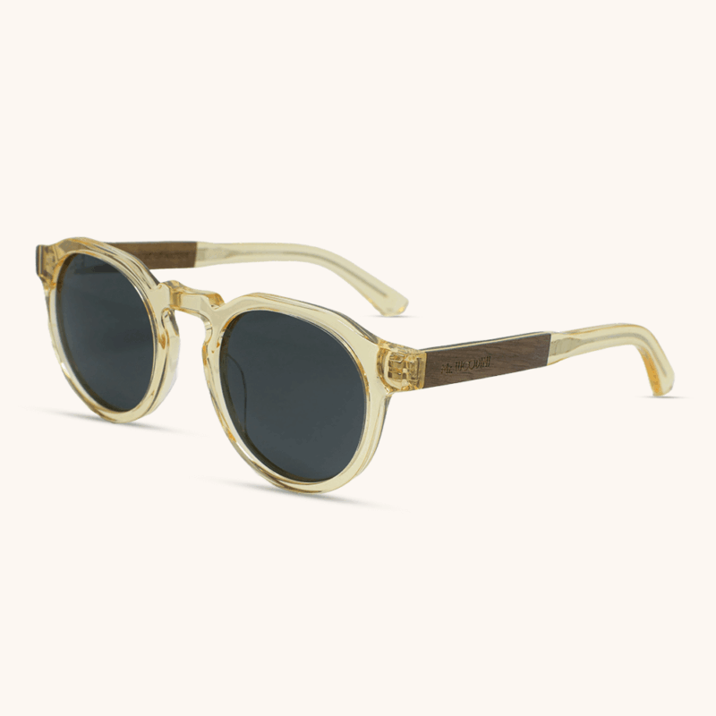 Sumatra Yellow Mellow Sunglasses with Wood Arms