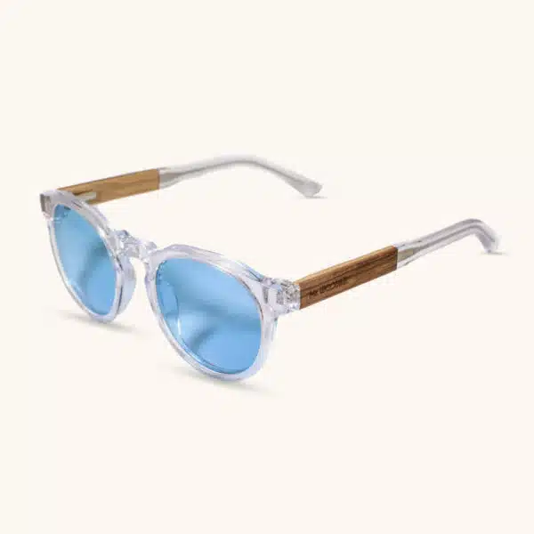 Sumatra Transparent Clear Sunglasses with blue lens