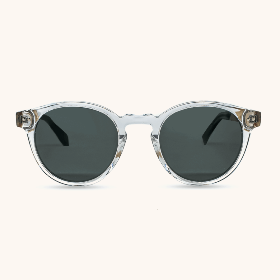 Malibu - Transparet Clear Sunglasses frame with white tortoise arms