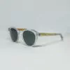 Malibu - Transparent Clear Sunglasses frame with white tortoise wood temples