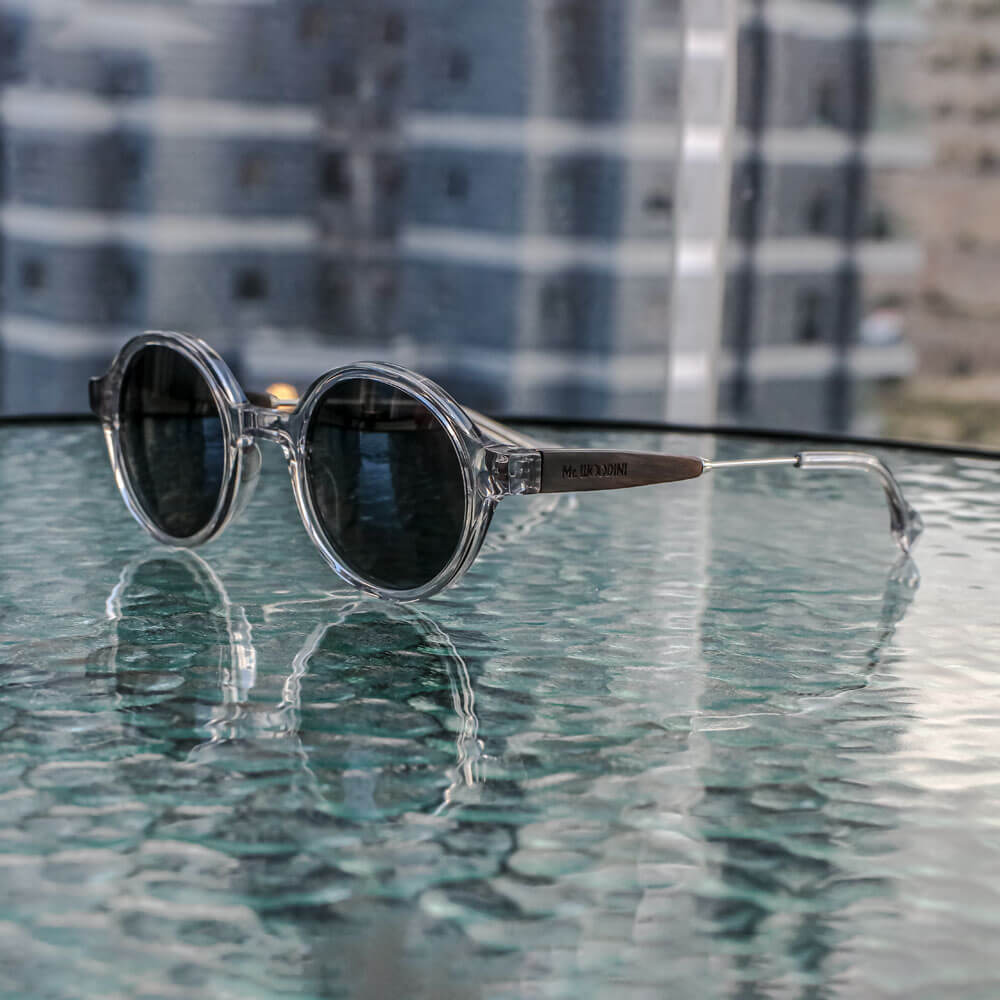 Ted Smith Transparent Wayfarer Polarized Unisex Sunglasses