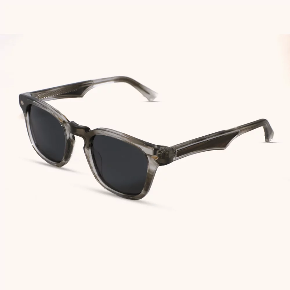 Thai Smog Grey Acetate with Wood Temples
