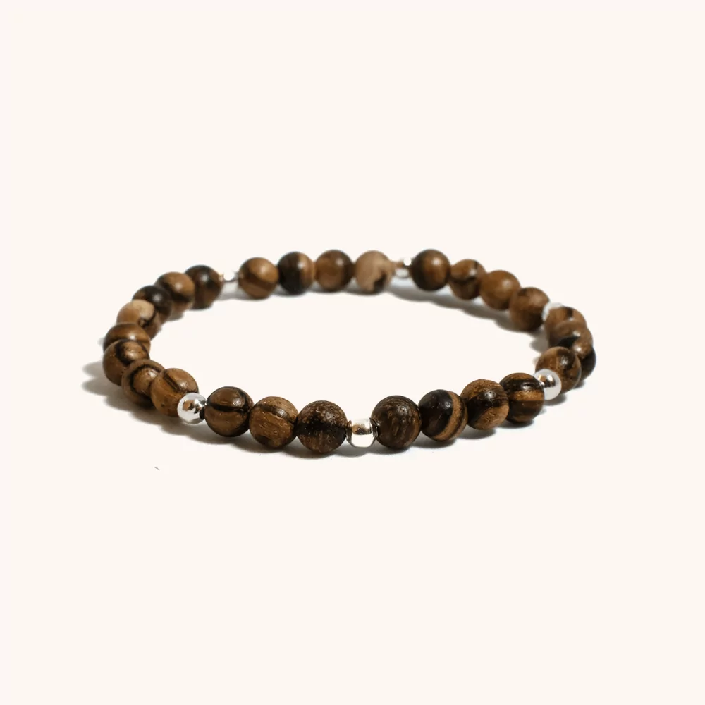 Zorba - Zebra Wood Beaded Bracelet