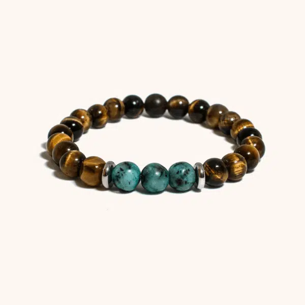 Beaded Bracelet Tiger Eye & Wood