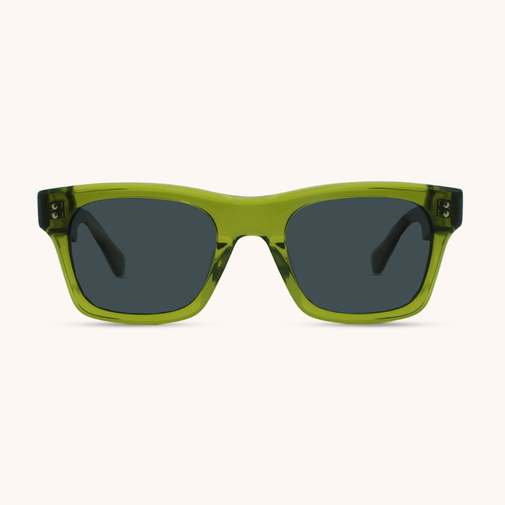 Retro Miami Style Polarized Square Sunglasses with Wood Inlay | Mr. Woodini