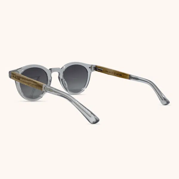 Paloma Small Sunglasses | Crystal Light Grey with Zebrawood arms