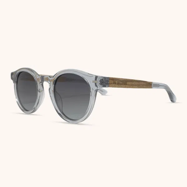 Paloma Small Sunglasses | Crystal Light Grey with Zebrawood arms