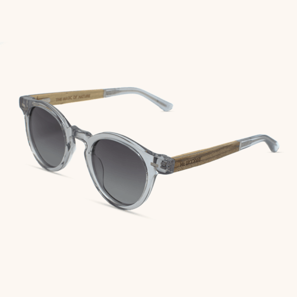 Paloma Small Sunglasses | Crystal Light Grey with Zebrawood arms