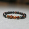 Mars Red Tiger Eye and Lava Stones Bracelet
