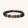 Mars Red Tiger Eye and Lava Stones Bracelet