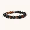 Mars Red Tiger Eye and Lava Stones Bracelet