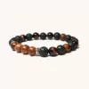 Mars Red Tiger Eye and Lava Stones Bracelet