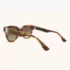Arrow Oversize Sunglasses with Wooden Arms