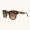 Arrow Oversize Sunglasses with Wooden Arms