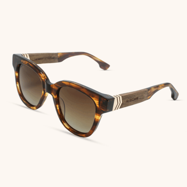 משקפי שמש אוברסייז Arrow - Amber עם זרועות עץ