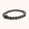 Lavastone and Ebony Wood Skull Bracelet