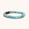 Turquoise Blue Hemimorphite and Zebrawood Bracelet (8mm)