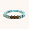 Turquoise Blue Hemimorphite and Zebrawood Bracelet (8mm)