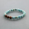 Turquoise Blue Hemimorphite and Zebrawood Bracelet (8mm)