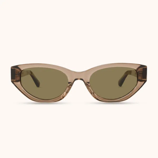 Sydney Champange Cat-Eye Wood Temple Sunglasses
