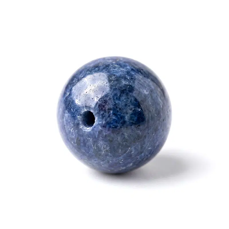 dumortierite bracelet for men - deep blue natural stone bead close-up