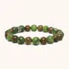 Southern Jade and Ebony Wood Bracelet with 316L Steel Engraved Bead (8mm)
