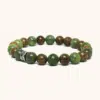 Southern Jade and Ebony Wood Bracelet with 316L Steel Engraved Bead (8mm)