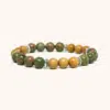 Unakite and Yellow Sandalwood (8mm)