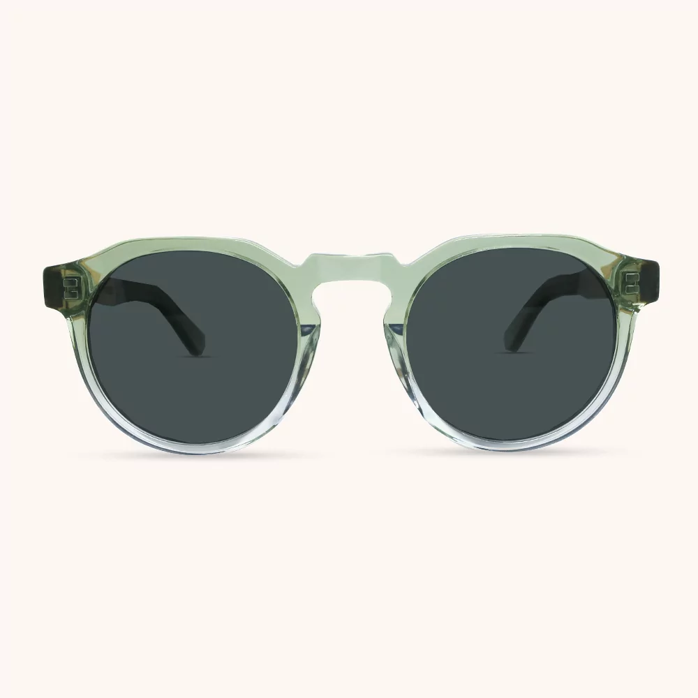 Sumatra Crystal Seaweed Sunglasses with Wood Arms