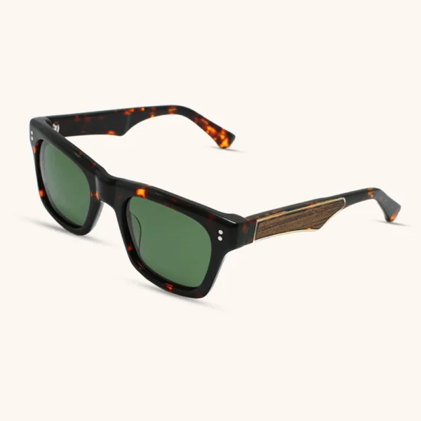 Miami Sunglasses - Black Tortoise - Green G15 Lens