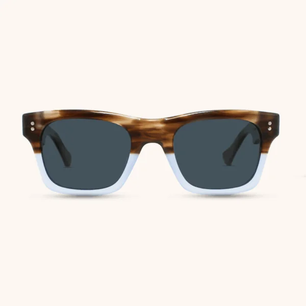 Miami Sunglasses - Brown amber / Pale blue - Grey Lens