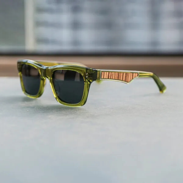 Miami Transparent Green Sunglasses with Grey Lenses