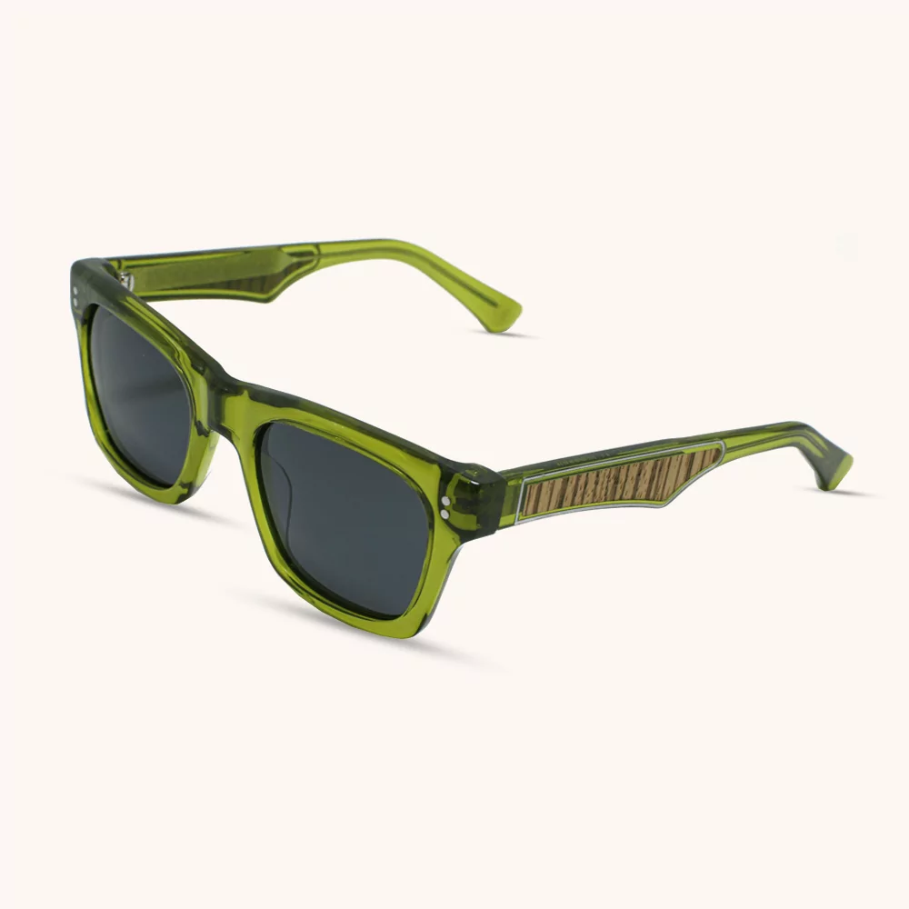 Miami Transparent Green Sunglasses with Grey Lenses