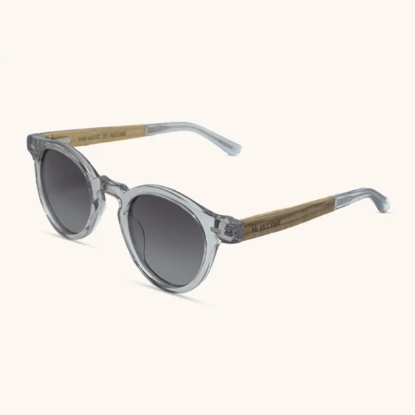 Paloma Small Sunglasses | Crystal Light Grey with Zebrawood arms