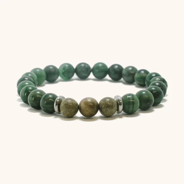 Green Africa Jade & Sandalwood Beaded Bracelet