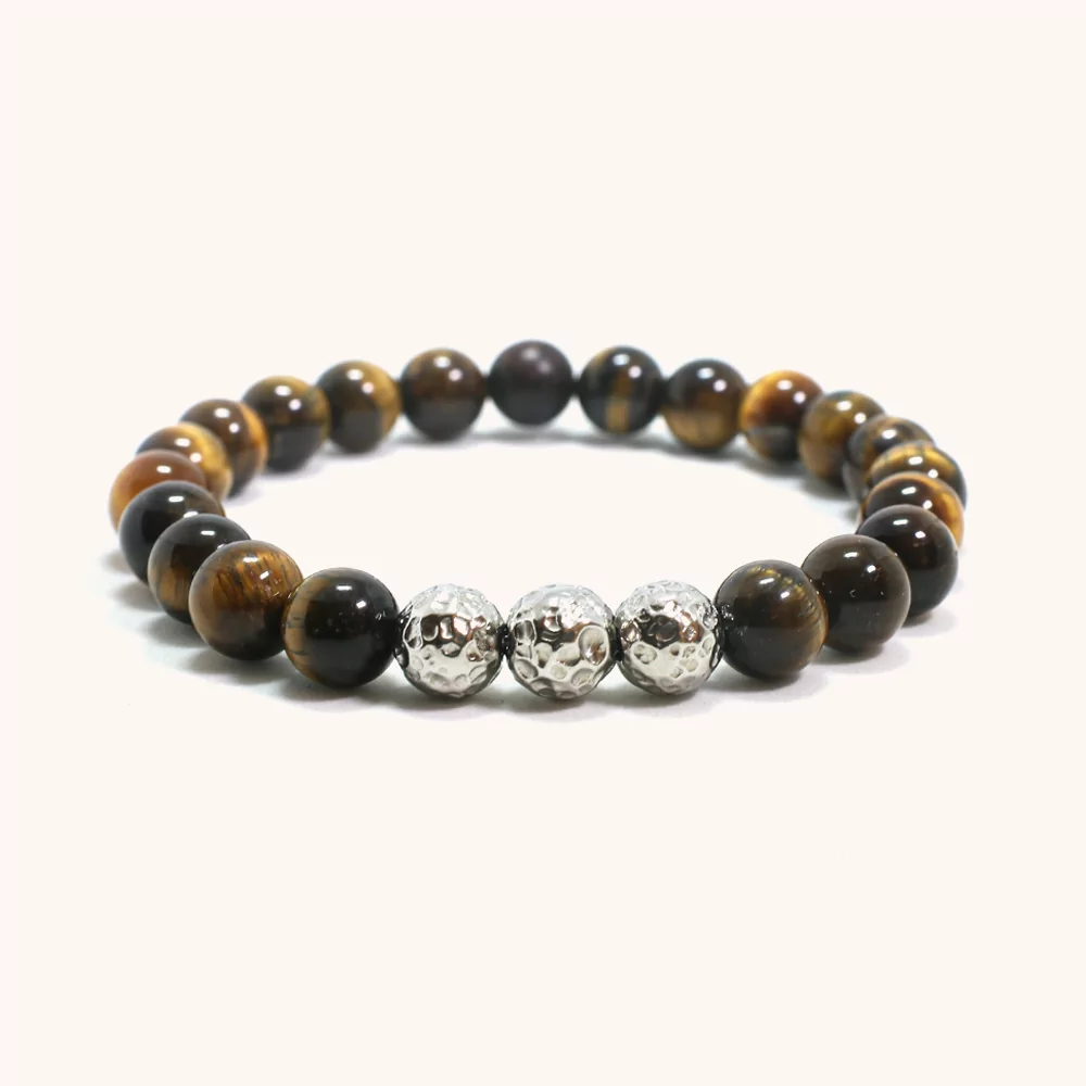 Tiger's Eye & Steel Accent Bracelet