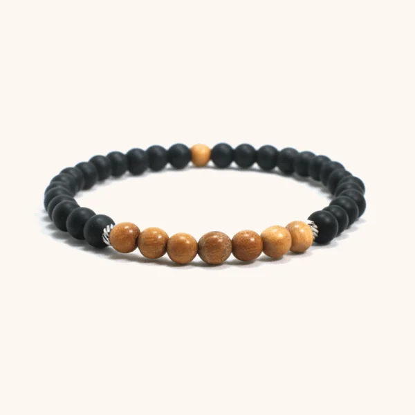 Black Onyx & Yellow Sandalwood Luxury Bracelet