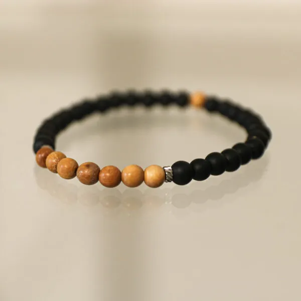Black Onyx & Yellow Sandalwood Luxury Bracelet